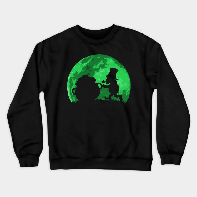 Leprechaun Moon Crewneck Sweatshirt by nickbeta